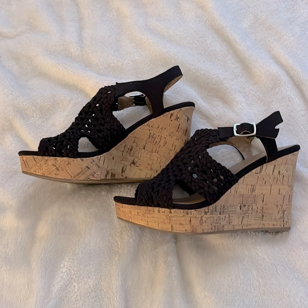 Wedge Slingback woven sandals - Picture 3 of 6